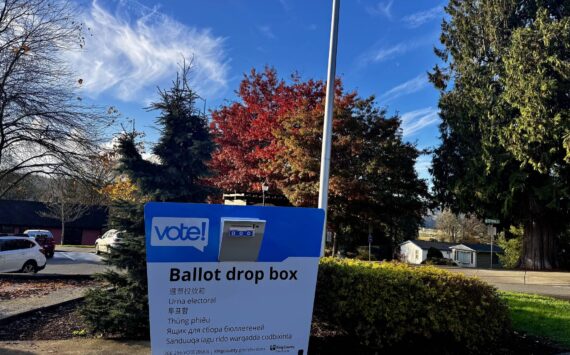 A ballot drop box in Duvall. (Grace Gorenflo/Valley Record)