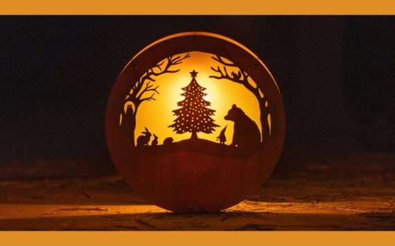 The story of the Evergreen Tree is depicted on a lantern using shadow puppets. Courtesy of Amber Smith