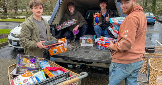 Student volunteers unload gifts for the 2024 Giving Tree shop at the Church of Jesus Christ of Latter-day Saints in North Bend. Photo courtesy of Joe Dockery