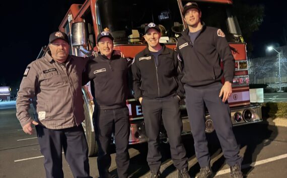 Two Fall City and two Kirkland firefighters drove down to Los Angeles County together. Photo courtesy of the Fall City Fire Department